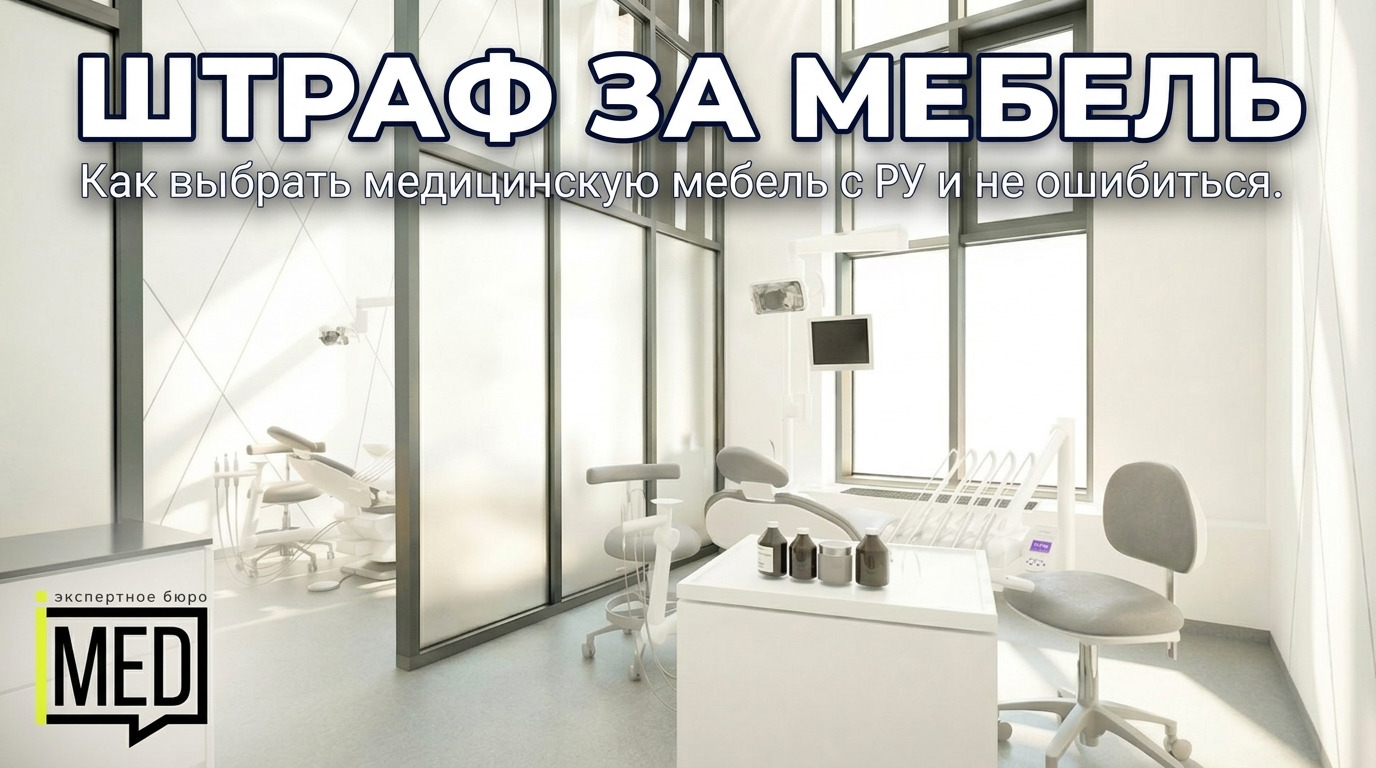 Медицинская тумба в кабинете клиники - выбор мебели с регистрационным удостоверением для проверок