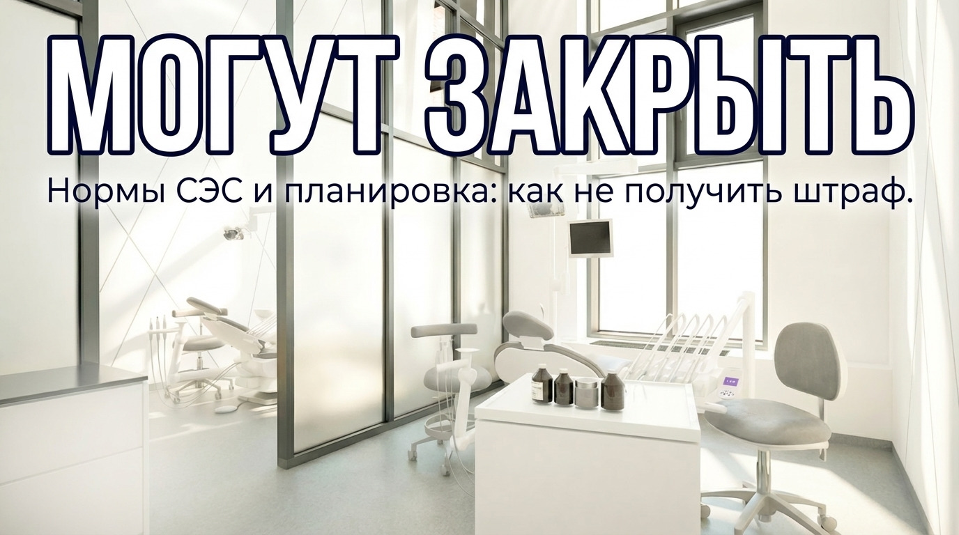Схема планировки стоматологического кабинета с учетом норм площади и зонирования для получения лицензии СЭС