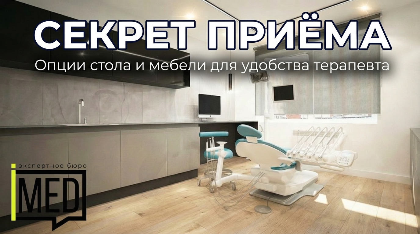 Медицинская мебель и встроенная розетка в стол для успешного прохождения проверки СЭС при лицензировании клиники