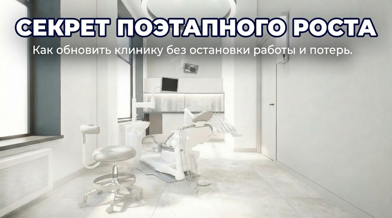 Поэтапное обновление и ремонт стоматологической клиники без закрытия и потери выручки