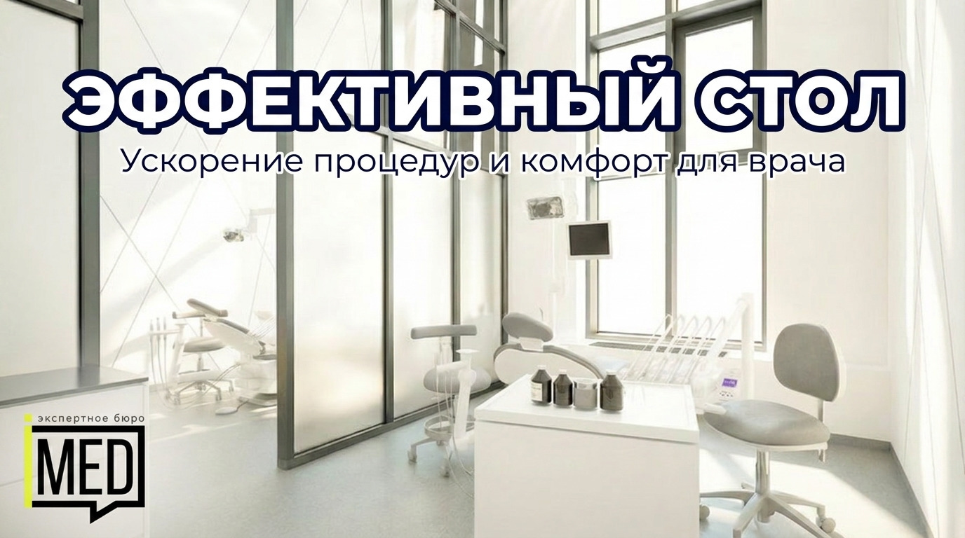 Эргономичный стол врача-косметолога в клинике, правильная медицинская мебель по требованиям лицензии