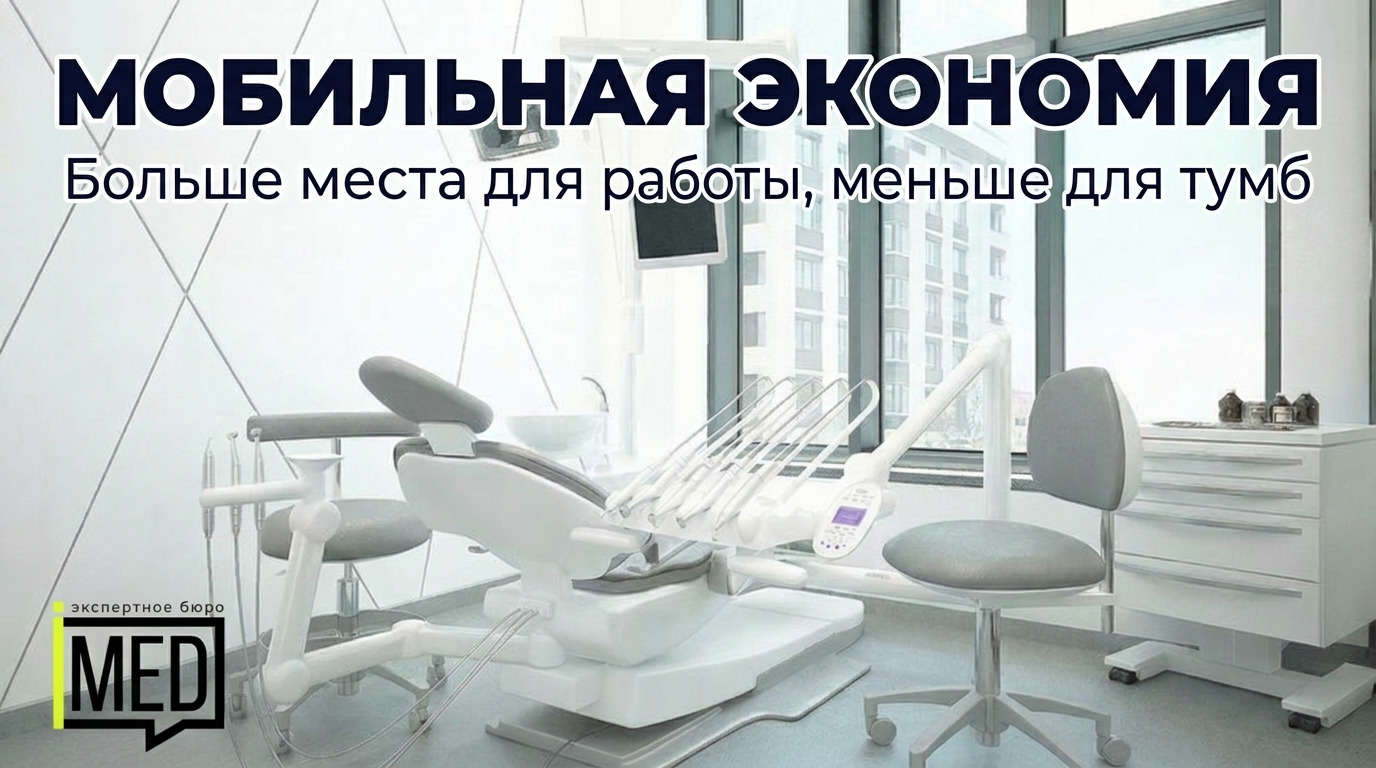 Мобильные медицинские тумбы и шкафы для экономии места в кабинете стоматолога