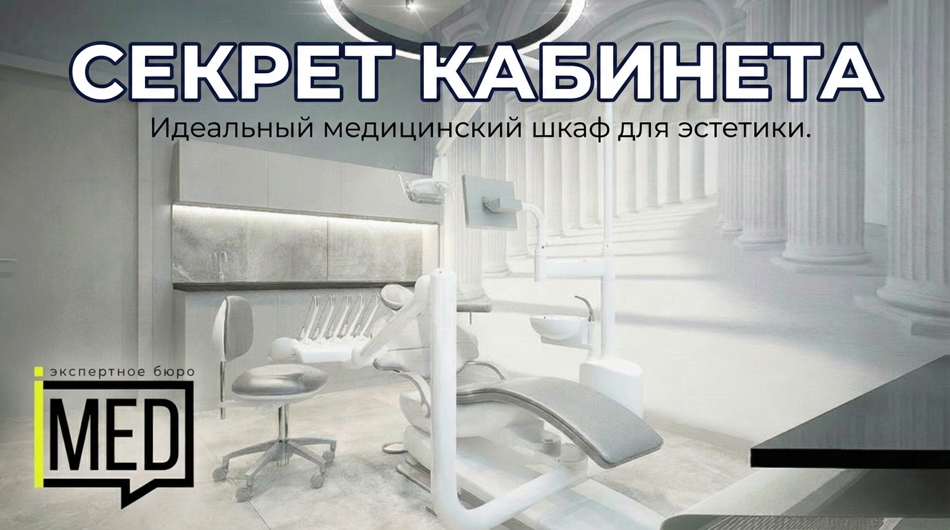 Медицинский шкаф в клинике эстетики, стильный дизайн и стерильность